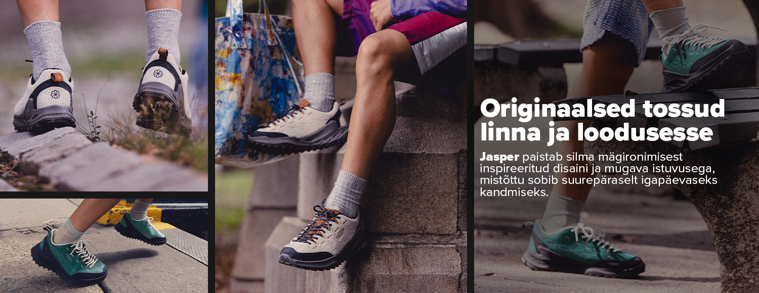 Keen Jasper ja Keen Jasper Zionic &ndash; mugavad vabaajajalatsid meestele ja naistele, ainulaadne disain, vastupidav tald ja kogu p&auml;eva mugavus. 365 p tasuta tagastus.